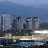 From my hotel I had even good look into the Almaty Central Stadium. At this evening won the FC Kairat Almaty against the renowned Red Star Belgrade with 2:1 in the qualification to the Europa League.