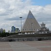 The Pyramid of Peace was specially constructed to host the Congress of Leaders of World and Traditional Religions. The engineers had to design the building to withstand expansion and contraction due to temperature variations of over 80°C, from -40 to over 40°C - leading to an expansion of the building of up to 30 cm.