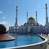 The older Nur-Astana Mosque, built in year 2005, is the second largest mosque in Kazakhstan and in Central Asia. The 40-meter height symbolizes the age of the Prophet Muhammad of when he received the revelations, and the height of the minarets are 63 meters, the age Muhammad was when he died.