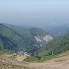 View over Almaty from the Talgar pass (3163 m). This pass is the final ski lift station of the ski resort Shymbulak and the starting point of my 4 days trekking through the Trans-Ili Alatau mountain range of Nord-Tian-Shan.