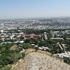 Die Panorama der Stadt Osch vom Suleiman-Berg aus gesehen.