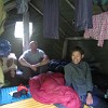 In and me inside the shelter of the Kyrgyz host family. For Dinner we got fried potatoes and buttermilk. The whole day we drunk a lot of kumis too: a fermented dairy product traditionally made from mare's milk.