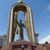 The giant statue  of Ismoil 'Somoni' dominates the Dusti (Friendship Square). Ismoil was a great king of the Somonid dynasty and is a cult hero of modern Tajikistan.