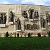 The Writers' Union Building has a facade with sculptures of great figures in Persian literature.