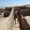 Ancient brickwork of the old city in Panjakent.  The Arabs set fire to the city, and as at Pompeii, the sudden destruction lead to preservation of magnificent frescoes, which are now exhibited in museums in Dushanbe and St Petersburg.