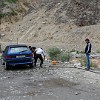 Dushanbe is not far away. The car wash is mandatory before entering the capital city of Tajikistan.