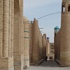 A narrow street in the old city of Khiva.