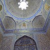 Inside the Gur-e-Amir, the walls have been covered in tiles through a technique, originally developed in Iran, called 'mosaic faience' a process where each tile is cut, colored, and fit into place individually. The tiles were also arranged in a specific way that would engrave words relating to the city's religiosity; words like 'Muhammad' and 'Allah' have been spelled out on the walls using the tiles.