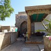 The entry to the Shah-i-Zinda Ensemble. It includes mausoleums and other ritual buildings of 9-14th and 19th centuries.