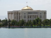 View of the Palace of Nation (Presidential Palace) in Dushanbe. Despite the fact, that Tajikistan is the poorest country in Central Asia, its capital city looks better than the capital cities of some other countries, and much better than other cities in Tajikistan. In Varzob Valley north of Dushanbe many new-rich Tajiks built impressing palaces. Because there is almost no industry in the country many people argue, that they was financed with drug money. Sharing well over 1,000km of porous border with the world's largest opium producer (Afghanistan), it's hardly surprising, that Tajikistan became the heroin highway.