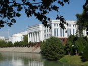 The Senate building in Tashkent, the capital city of Uzbekistan and with a population of over 2 millions people the biggest city in the Central Asia. On 26 April 1966, much of the city was destroyed by a huge earthquake. People from the whole Soviet Union helped to rebuild devastated Tashkent. The outcome was quite good: the city wide streets planted with shade trees, parks, immense plazas looks better than e.g. in Bishkek.