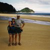 And of course there were a lot of beautiful, sandy beaches in Abel Tasman National Park.
Our kayak group consisted of 3 persons. One of them was Renata, an australian girl, who worked at the time we met in Canada, having a cool occupation as outdoor teacher.